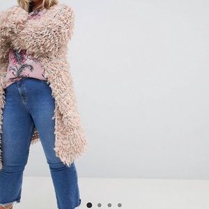 Oversized Pink Shag Sweater